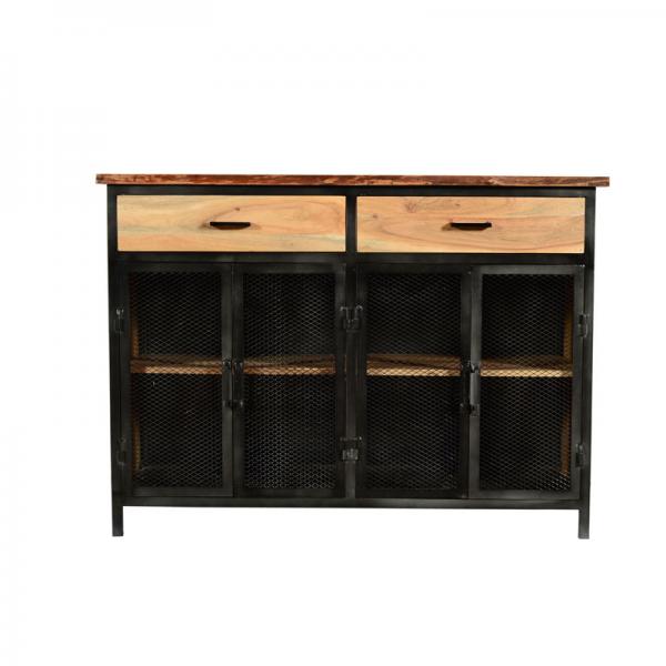 IRON WOODEN 2 DOOR 2 DRAWER SIDEBOARD
